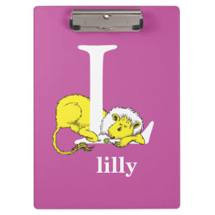 Dr. Seuss's ABC: Letter L - Wit Voeg uw naam toe Klembord