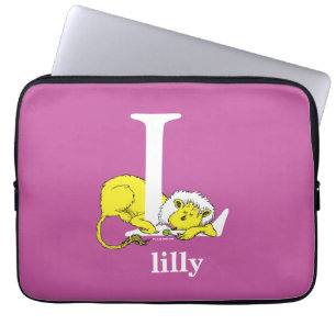Dr. Seuss's ABC: Letter L - Wit Voeg uw naam toe Laptop Sleeve