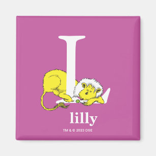 Dr. Seuss's ABC: Letter L - Wit Voeg uw naam toe Magneet