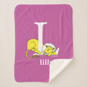 Dr. Seuss's ABC: Letter L - Wit Voeg uw naam toe Sherpa Deken