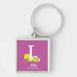 Dr. Seuss's ABC: Letter L - Wit Voeg uw naam toe Sleutelhanger