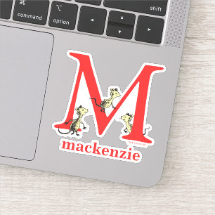 Dr. Seuss's ABC: Letter M - Wit   Voeg uw naam toe Sticker
