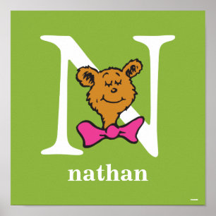 Dr. Seuss's ABC: Letter N - Wit Voeg uw naam toe Poster
