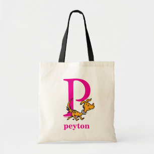 Dr. Seuss's ABC: Letter P - Roze Voeg je naam to Tote Bag