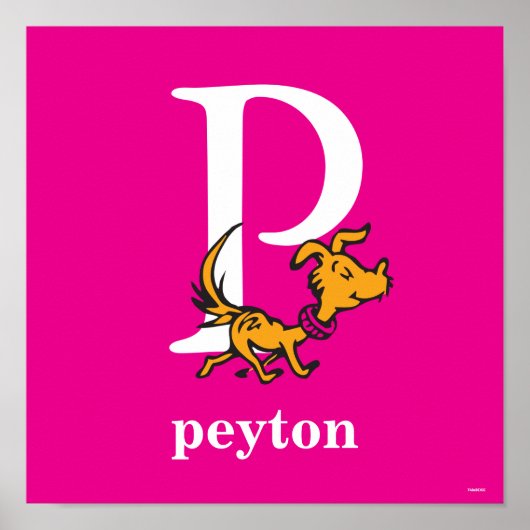 Dr. Seuss's ABC: Letter P - White | Add Your Name Poster (Voorkant)