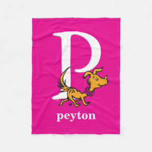 Dr. Seuss's ABC: Letter P - Wit Voeg uw naam toe Fleece Deken
