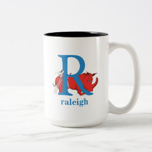 Dr. Seuss's ABC: Letter R - Blauw Voeg uw naam t Tweekleurige Koffiemok