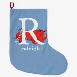 Dr. Seuss's ABC: Letter R - Wit   Voeg uw naam toe Grote Kerstsok