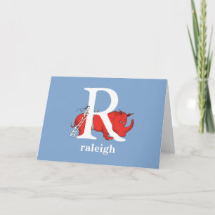 Dr. Seuss's ABC: Letter R - Wit Voeg uw naam toe Kaart