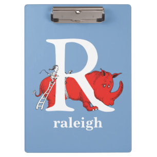 Dr. Seuss's ABC: Letter R - Wit Voeg uw naam toe Klembord