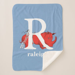 Dr. Seuss's ABC: Letter R - Wit Voeg uw naam toe Sherpa Deken