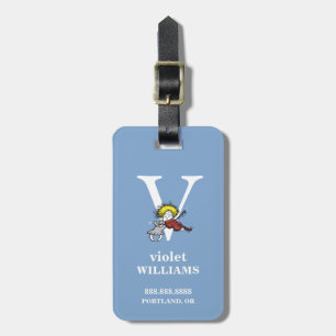 Dr. Seuss's ABC: Letter V - Wit Voeg uw naam toe Bagagelabel