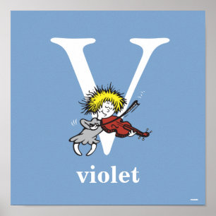 Dr. Seuss's ABC: Letter V - Wit Voeg uw naam toe Poster