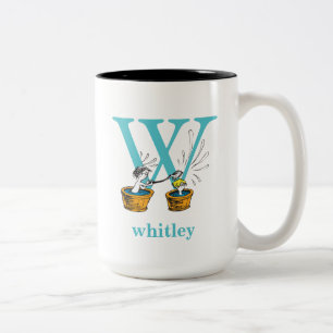 Dr. Seuss's ABC: Letter W - Blauw Voeg uw naam t Tweekleurige Koffiemok