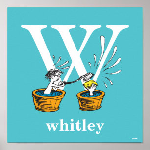 Dr. Seuss's ABC: Letter W - Wit Voeg je naam toe Poster
