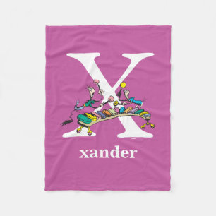 Dr. Seuss's ABC: Letter X - Wit Voeg uw naam toe Fleece Deken