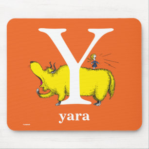 Dr. Seuss's ABC: Letter Y - Wit Voeg uw naam toe Muismat