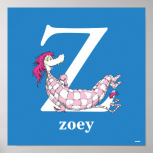 Dr. Seuss's ABC: Letter Z - Wit Voeg je naam toe Poster