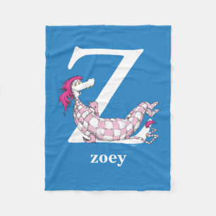 Dr. Seuss's ABC: Letter Z - Wit Voeg uw naam toe Fleece Deken