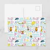 Dr. Seuss's ABC-patroon met woorden Briefkaart (Voorkant / Achterkant)