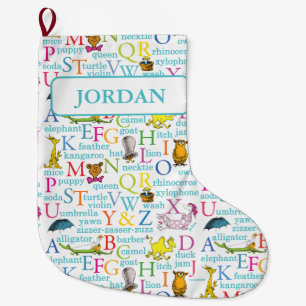 Dr. Seuss's ABC-patroon met woorden Grote Kerstsok