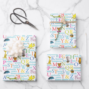 Dr. Seuss's ABC-patroon met woorden Inpakpapier Vel