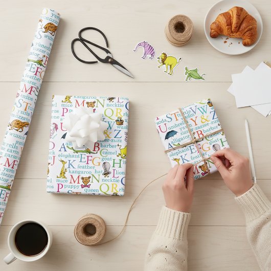 Dr. Seuss's ABC-patroon met woorden Inpakpapier Vel