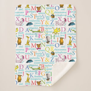 Dr. Seuss's ABC-patroon met woorden Sherpa Deken