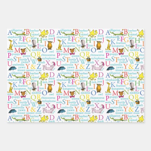 Dr. Seuss's ABC Pattern with Words Inpakpapier Vel (Voorkant 3)