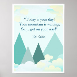 Dr. Suess Mountain Inspirerend Poster