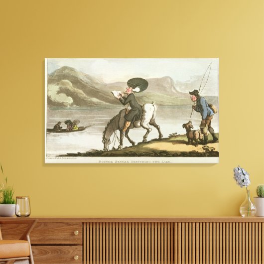 Dr Syntax schetst het meer Canvas Afdruk (Insitu (Woonkamer))