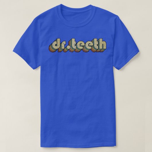 Dr. Teeth Rainbow Typography Style 70s T-shirt (Design voorkant)