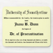Dr. van Procrastination, grap diploma Muismat (Voorkant)