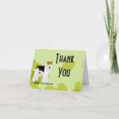 Draad Fox Terrier - groen blad ontwerp Bedankkaart (Voorkant)