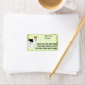 Draad Fox Terrier - groen blad ontwerp Etiket (Insitu)
