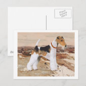 Draad Fox Terrier Herfst Briefkaart (Voorkant / Achterkant)