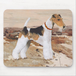 Draad Fox Terrier Herfst Muismat