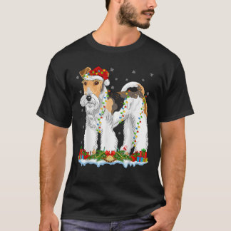 Draad Fox Terrier Hond Xmas Lichten Draad Fox Terr T-shirt