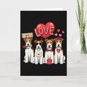 Draad Fox Terrier Ik blaf je Bow Sungles Hart Vale Kaart