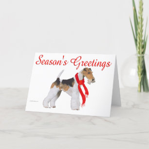 Draad Fox Terrier Kerstmis Feestdagen Kaart