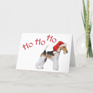 Draad Fox Terrier Kerstmis Feestdagen Kaart