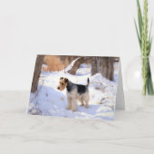 Draad Fox Terrier Laat het Sneeuwen Kerstmis Kaart (Voorkant)