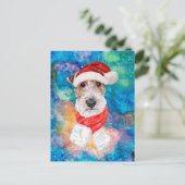 Draad Fox Terrier Ras Hond Kerstmis Feestdagenkaart (Staand voorkant)