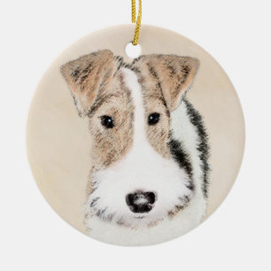 Draad Fox Terrier Schilderij - Cute Originele Hond Keramisch Ornament