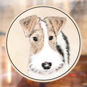 Draad Fox Terrier Schilderij - Cute Originele Hond Raamsticker