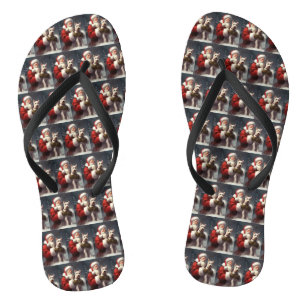 Draad Fox Terrier Sinterklaas Feestelijk Kerstmis Teenslippers