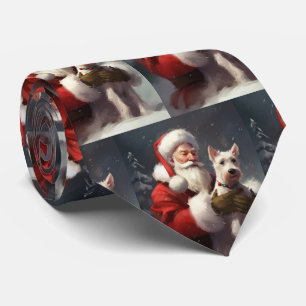 Draad Fox Terrier Sinterklaas Festive Kerstmis Stropdas