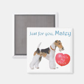 Draad Fox Terrier Valentine Magneet (Voorkant / Achterkant)