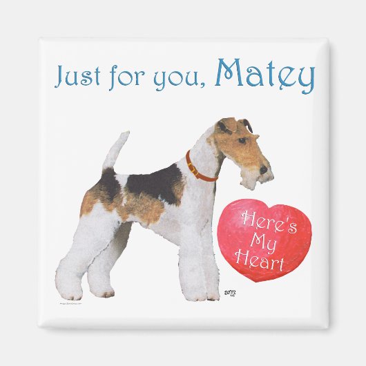 Draad Fox Terrier Valentine Magneet (Voorkant)