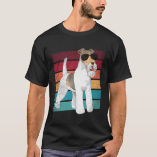 Draad Haar Fox Terrier Hond Grappig Mama Papa Kled T-shirt